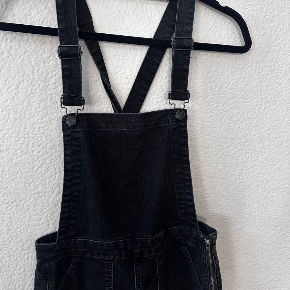 Skinny Overalls in Lunar Wash Black Denim Overalls Madewell Size Small